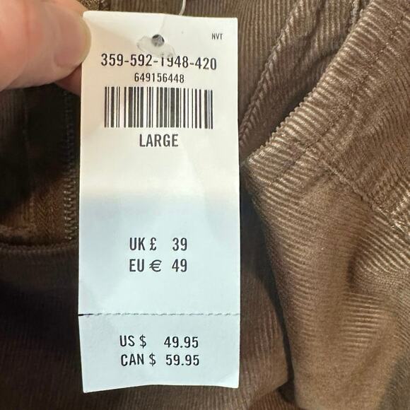 Hollister NWT Brown Corduroy Sleeveless Mini Dress Jumper Size L Preppy Academia - Picture 6 of 9